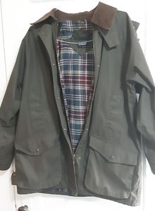 LL Bean waxed cotton style jacket field coat men's small